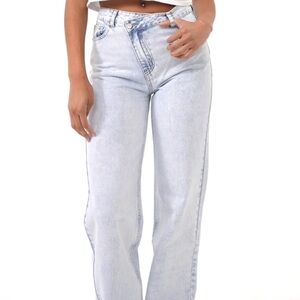 Light Blue Wash Slanted Crotch Denim